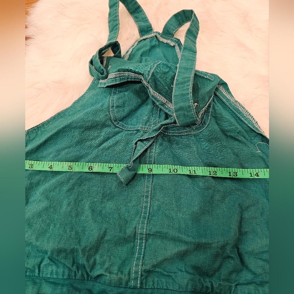 Vintage Teal Denim Overall Style Top - Picture 4 of 5